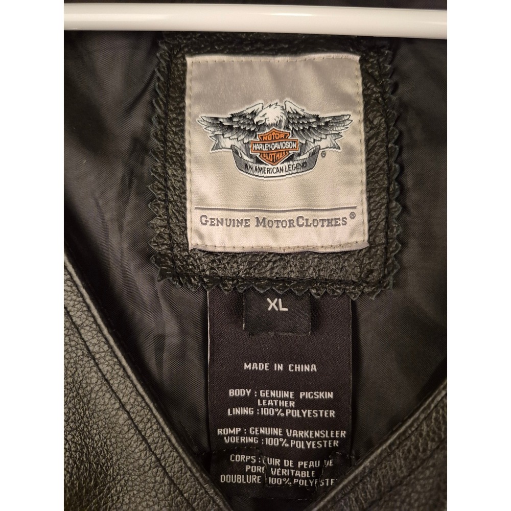 Harley-Davidson Womens Black Pigskin Leather Biker Vest XL Texas Sons of Liberty - Picture 8 of 16